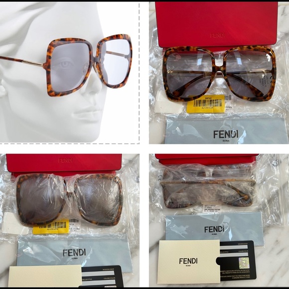 2 FENDI RUNWAY OVERSIZED SUNGLASSES IN 2 SHADES WORN ON CELEBS, ARIANA & KHLOE - Picture 15 of 16